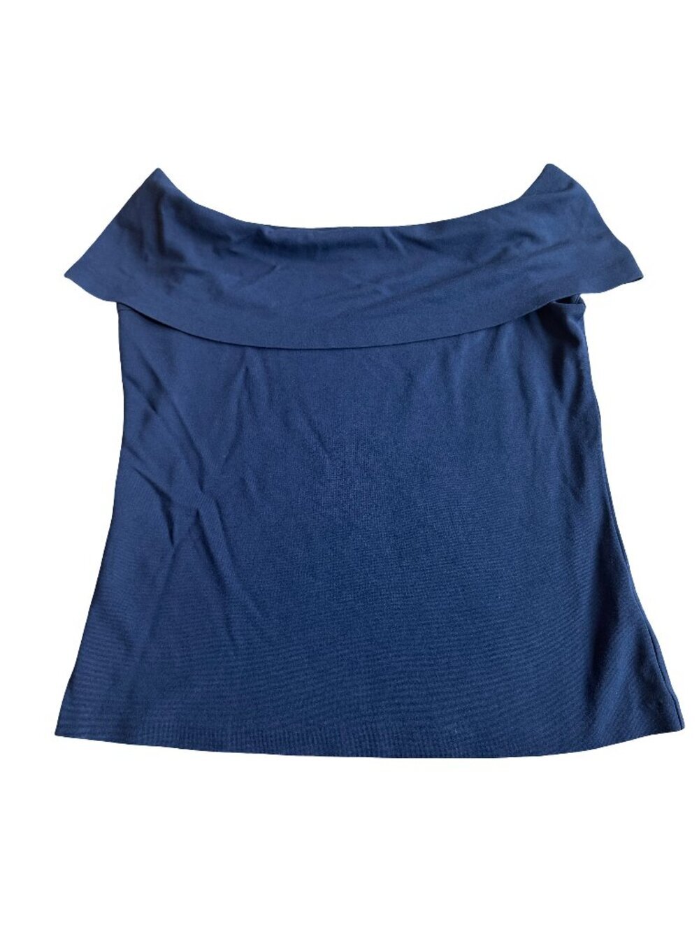 Antonio Melani Navy Stretch Shirt Off-Shoulder Blouse Top Classic Size Medium